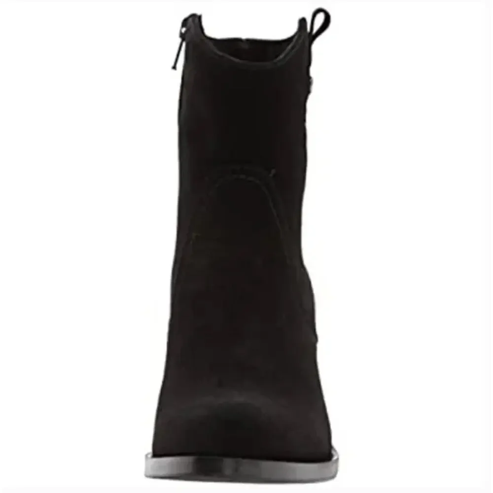 La Canadienne Phinn Suede Boots 5 NWT Black Heel Western Ankle Bootie Waterproof